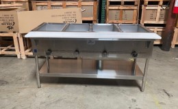 Steam table 4 pan gas warmer sneeze guard NSF GBM-4