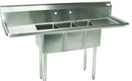C3T101410-10LR 50 ins  Stainless Steel 3 Compartment Sink NSF