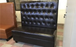 Button style Black Plain Single Back Fully Upholstered Booth BO2